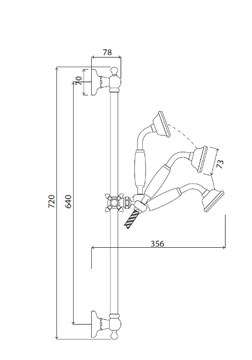 HOPKINS - Shower wallbar with hand shower with hose by Park Avenue - view 3